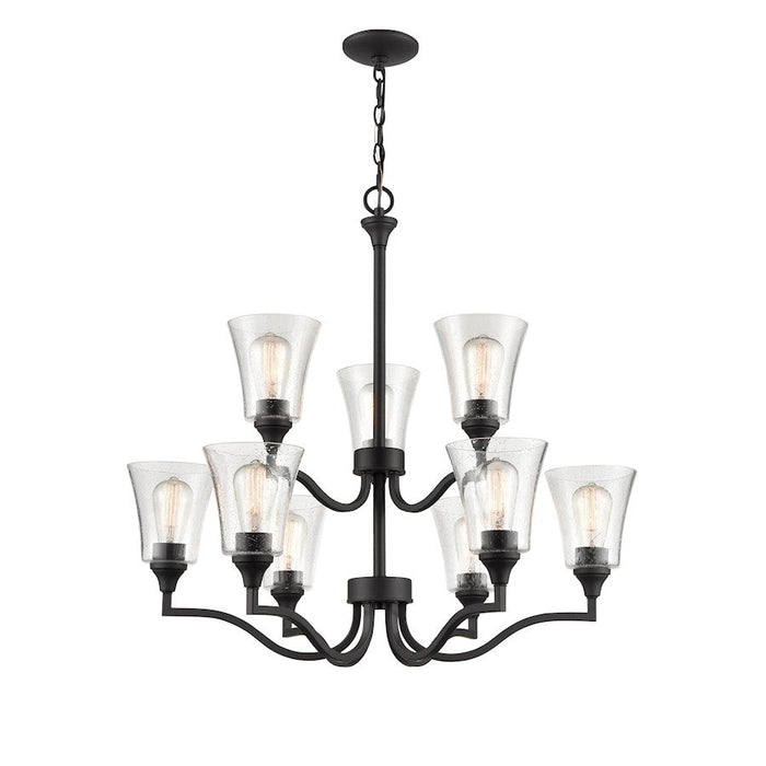 Millennium Lighting Caily 9 Light Chandelier, Matte Black/Clear - 2119-MB