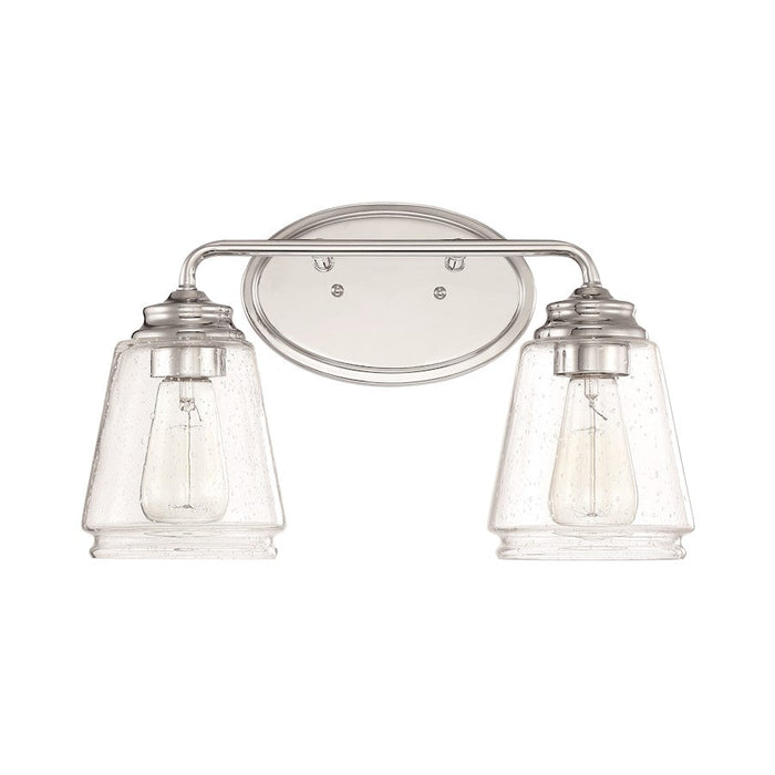 Millennium Lighting 2 Light Vanity Light, Chrome/Clear Seeded - 2462-CH