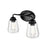 Millennium Lighting 2 Light Vanity Light, Matte Black/Clear Seeded - 2462-MB