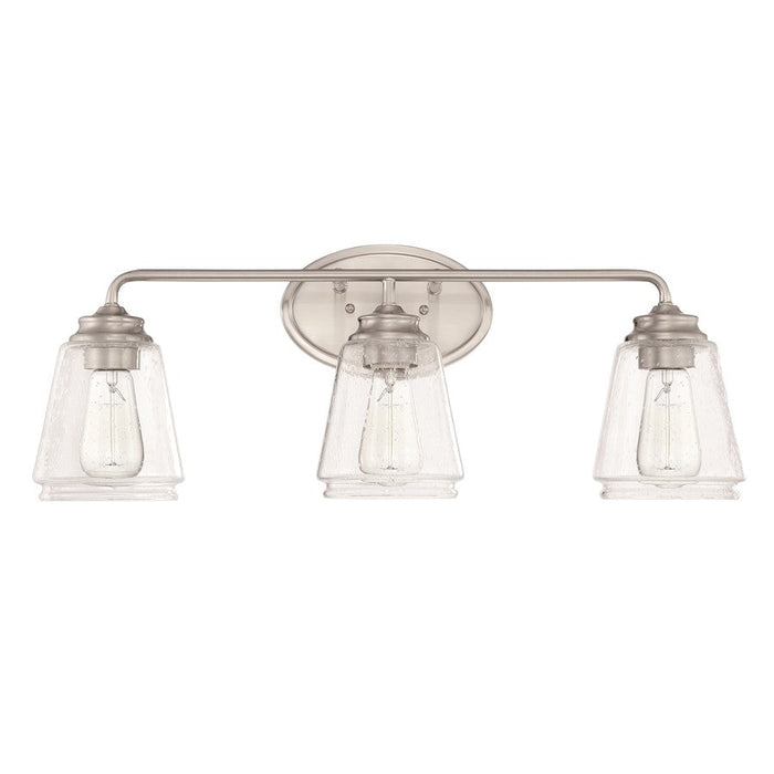 Millennium Lighting 3 Light Vanity Light, Brushed Nickel/Clear Seeded - 2463-BN