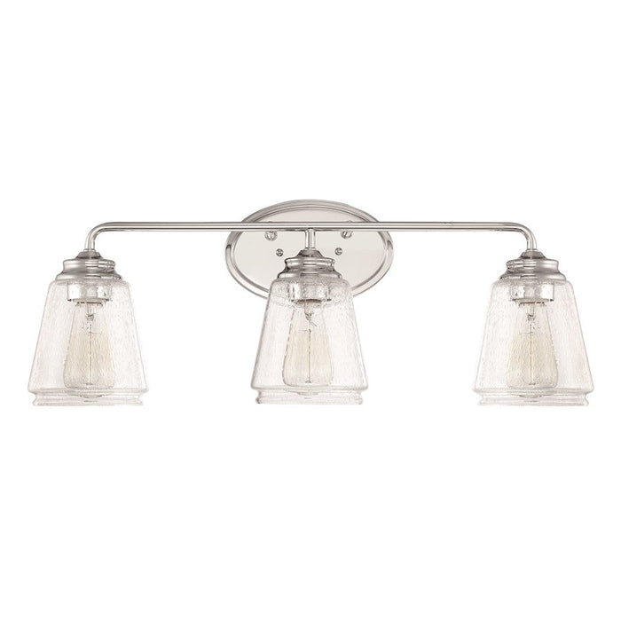 Millennium Lighting 3 Light Vanity Light, Chrome/Clear Seeded - 2463-CH