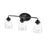 Millennium Lighting 3 Light Vanity Light, Matte Black/Clear Seeded - 2463-MB