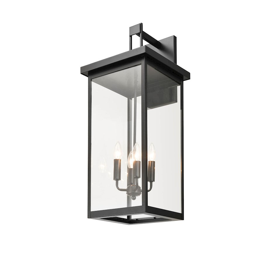 Millennium Lighting Barkeley 4 Light Outdoor Sconce, Black/Clear - 2606-PBK