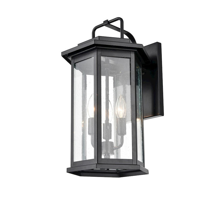 Millennium Lighting Ellis 3 Light Outdoor Wall, PC Black/Clear Seed - 2685-PBK