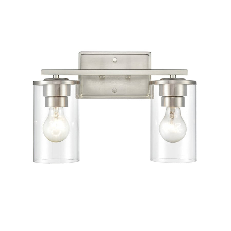 Millennium Lighting Verlana 2 Light Vanity Light, Nickel/Clear - 2702-BN