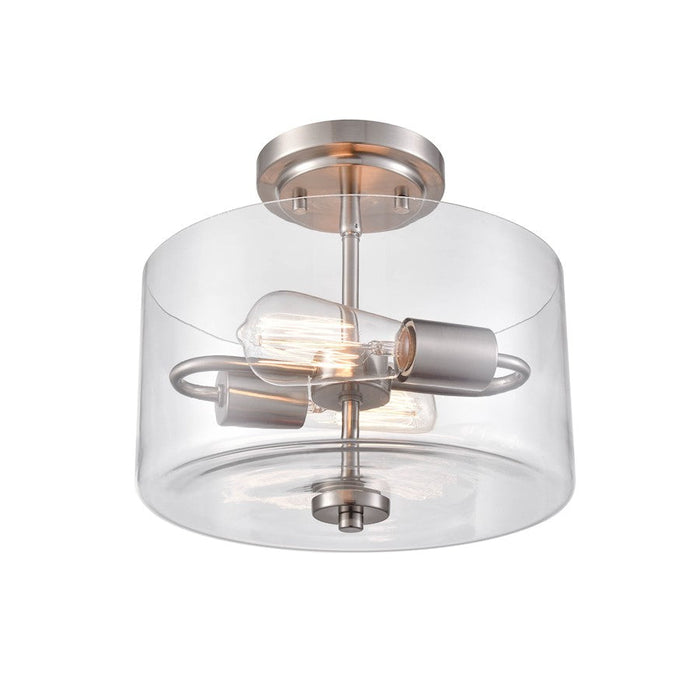 Millennium Lighting Verlana 2 Light Semi-Flush Mount, Nickel/Clear - 2710-BN