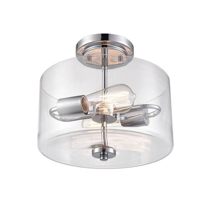 Millennium Lighting Verlana 2 Light Semi-Flush Mount, Chrome/Clear - 2710-CH