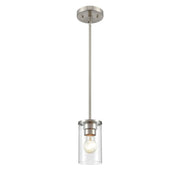 Millennium Lighting Verlana 1 Light Pendant, Brushed Nickel/Clear - 2711-BN