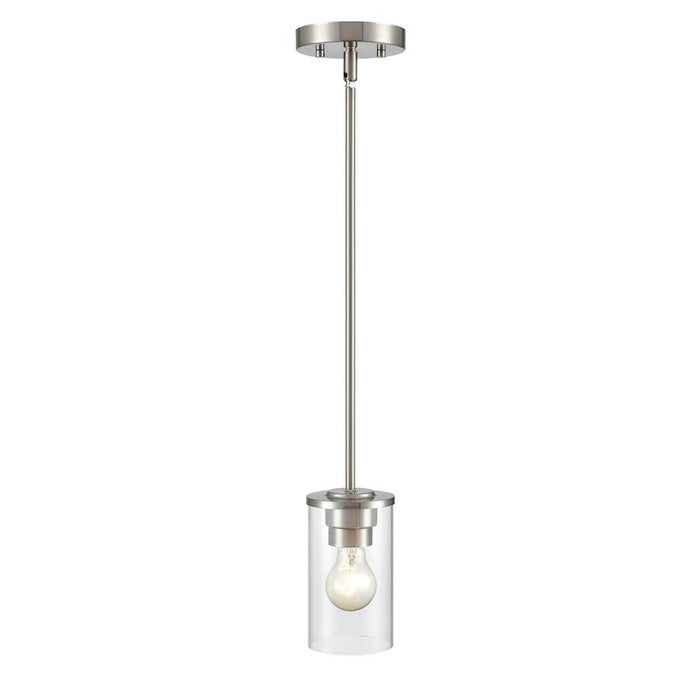 Millennium Lighting Verlana 1 Light Pendant, Brushed Nickel/Clear