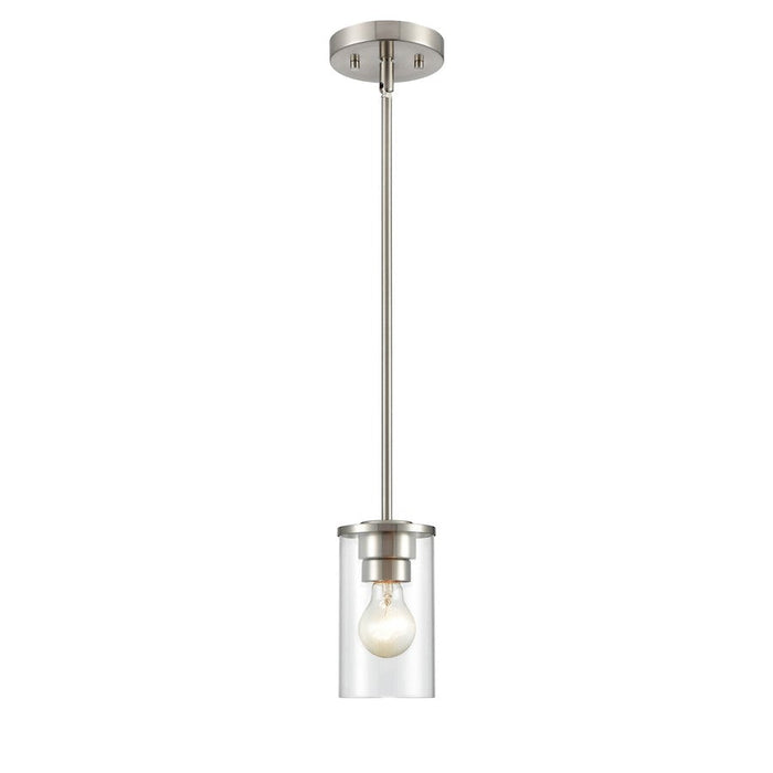 Millennium Lighting Verlana 1 Light Pendant, Brushed Nickel/Clear