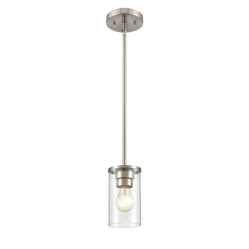 Millennium Lighting Verlana 1 Light Pendant, Brushed Nickel/Clear