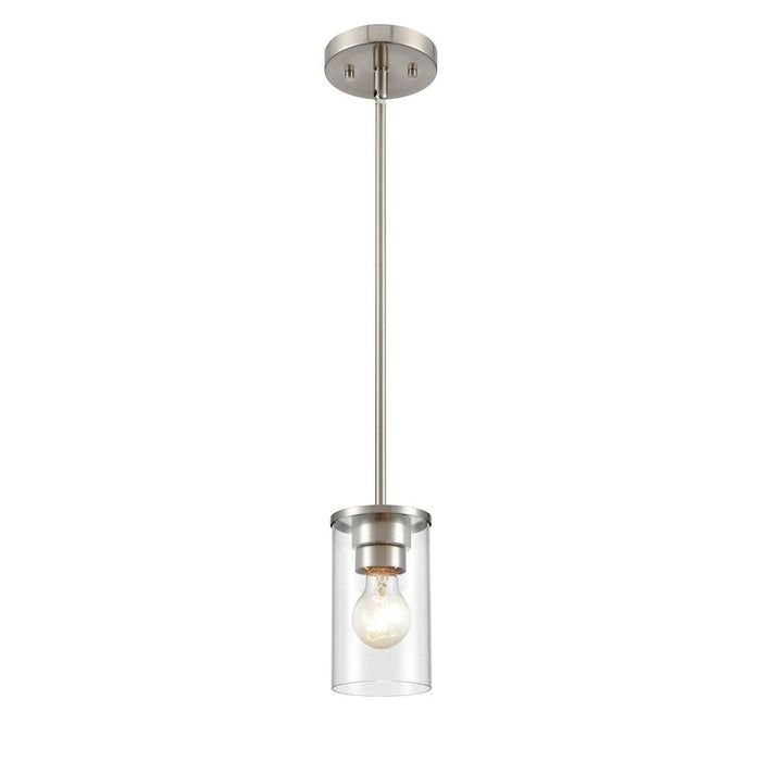 Millennium Lighting Verlana 1 Light Pendant, Brushed Nickel/Clear