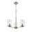 Millennium Lighting Verlana 3 Light Chandelier, Brushed Nickel/Clear