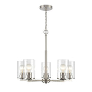 Millennium Lighting Verlana 5 Light 24" Chandelier, Br Nickel/Clear - 2715-BN