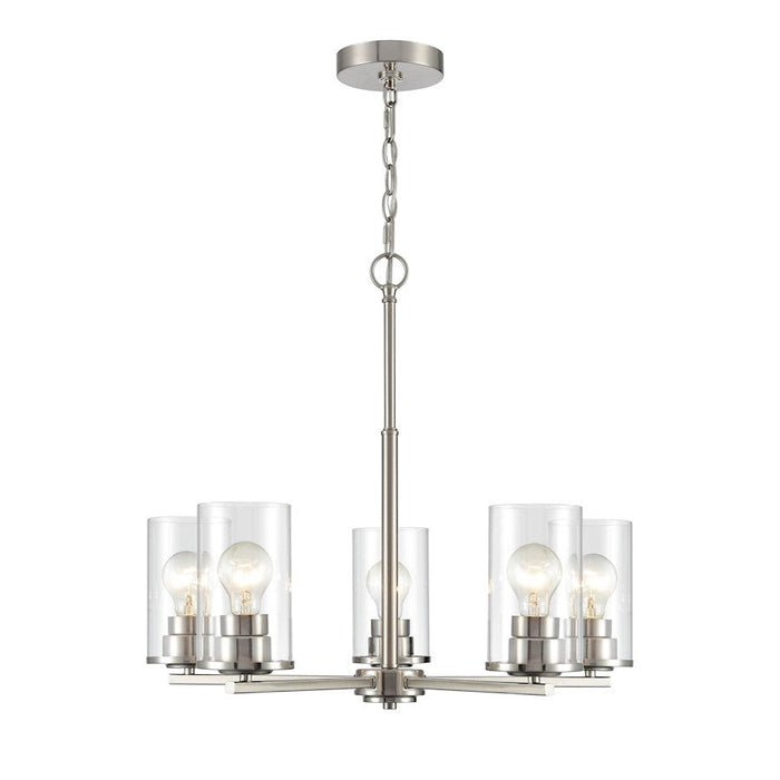 Millennium Lighting Verlana 5 Light 24" Chandelier, Br Nickel/Clear - 2715-BN