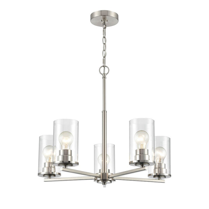 Millennium Lighting Verlana 5 Light 24" Chandelier, Brushed Nickel/Clear