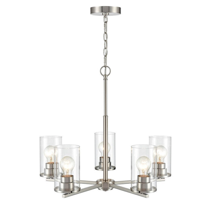 Millennium Lighting Verlana 5 Light 24" Chandelier, Brushed Nickel/Clear