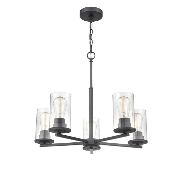 Millennium Lighting Verlana 5 Light Chandelier, Matte Black/Clear - 2715-MB