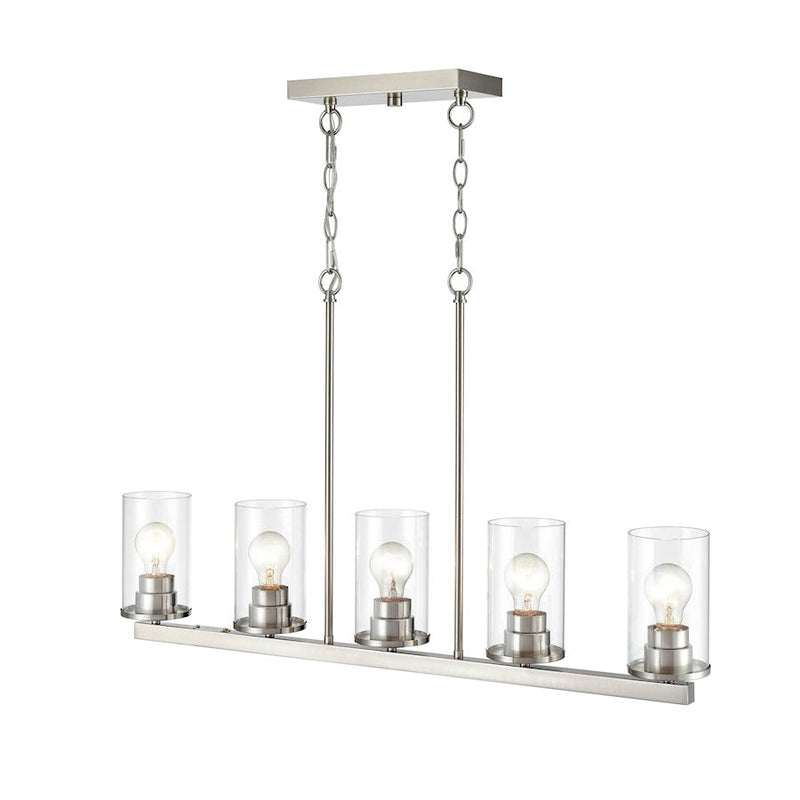 Millennium Lighting Verlana 5 Light 35" Chandelier, Brushed Nickel/Clear