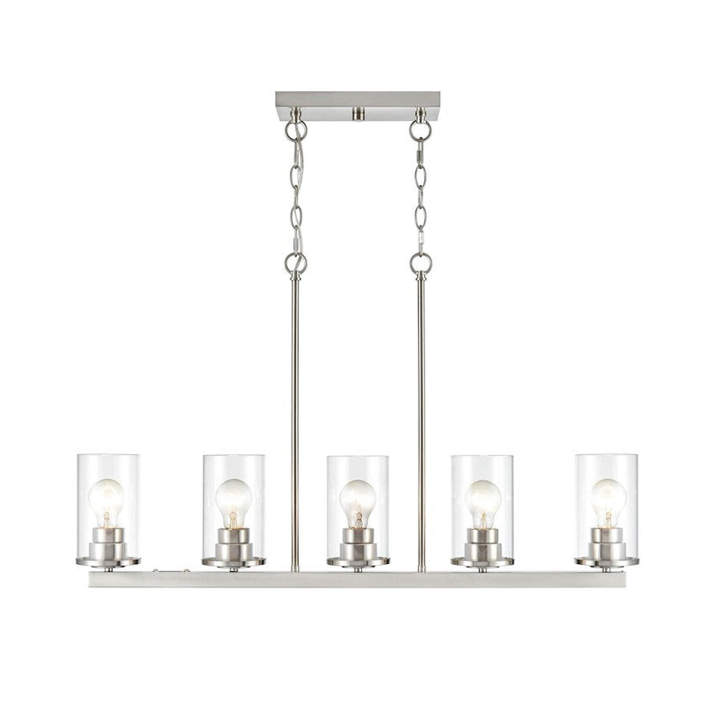 Millennium Lighting Verlana 5 Light 35" Chandelier, Brushed Nickel/Clear