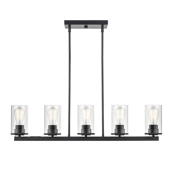 Millennium Lighting Verlana 5 Light Pendant, Matte Black/Clear - 2725-MB