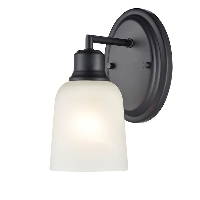 Millennium Lighting Amberle 1 Light Wall Sconce, Black/Frosted White