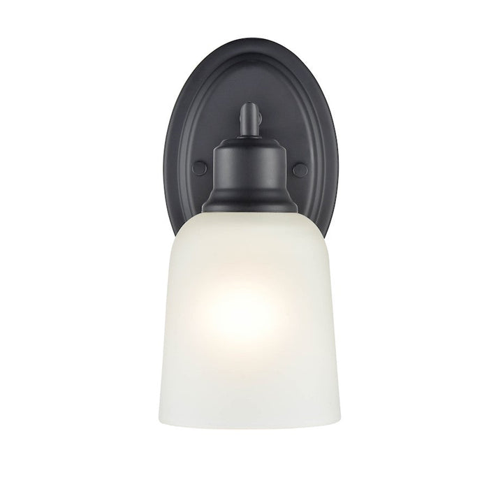 Millennium Lighting Amberle 1 Light Wall Sconce, Black/Frosted White