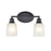 Millennium Lighting Amberle 2 Light Vanity Light, Black/Frosted White - 2802-MB