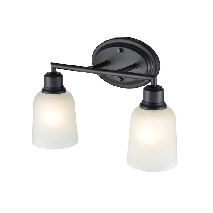 Millennium Lighting Amberle 2 Light Vanity Light, Black/Frosted White