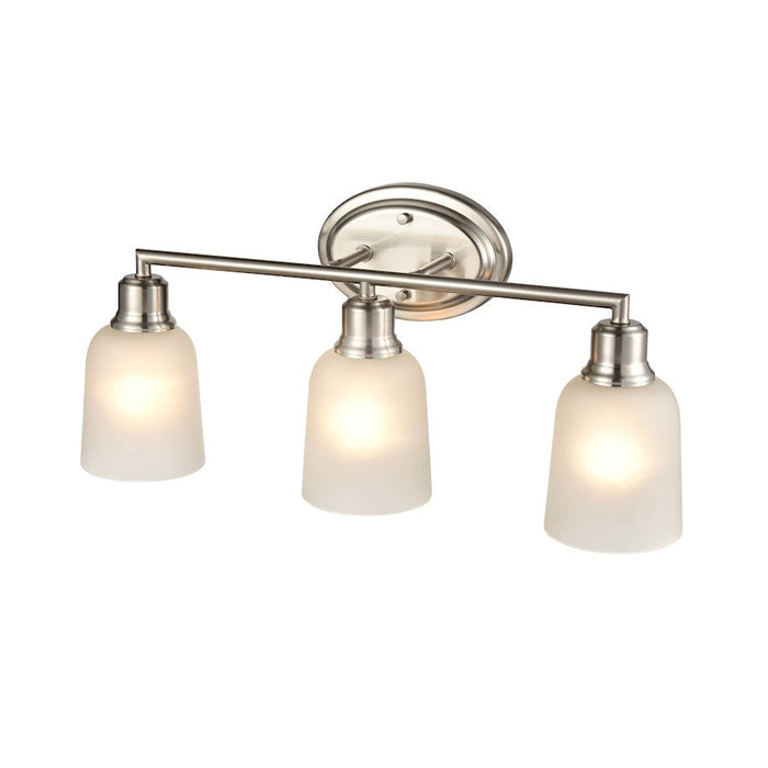 Millennium Lighting Amberle 3-Lt Vanity, Nickel/Frosted White