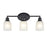 Millennium Lighting Amberle 3 Light Vanity Light, Black/Frosted White