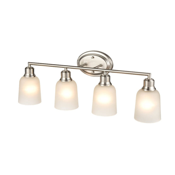 Millennium Lighting Amberle 4 Light Vanity, Nickel/Frosted White