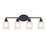 Millennium Lighting Amberle 4 Light Vanity Light, Black/Frosted White - 2804-MB