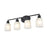 Millennium Lighting Amberle 4 Light Vanity Light, Black/Frosted White