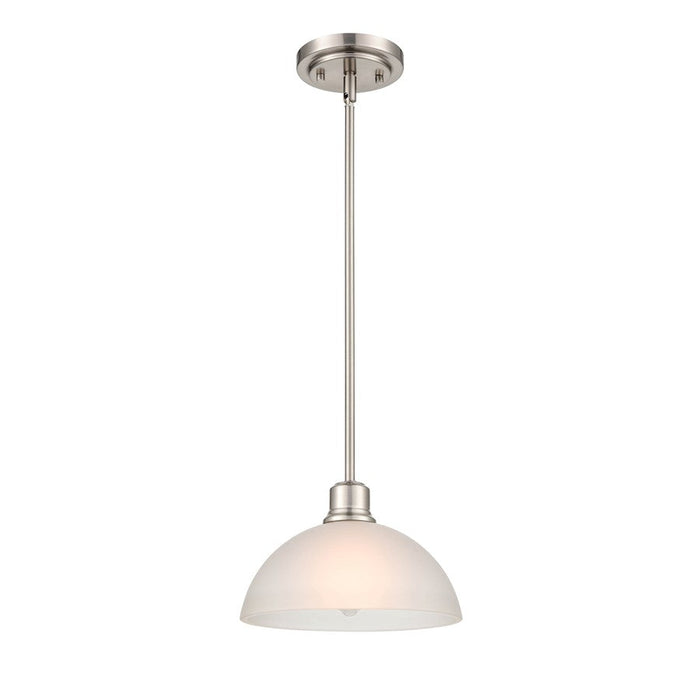 Millennium Lighting Amberle 1 Light Pendant, Nickel/Frosted White - 2811-BN