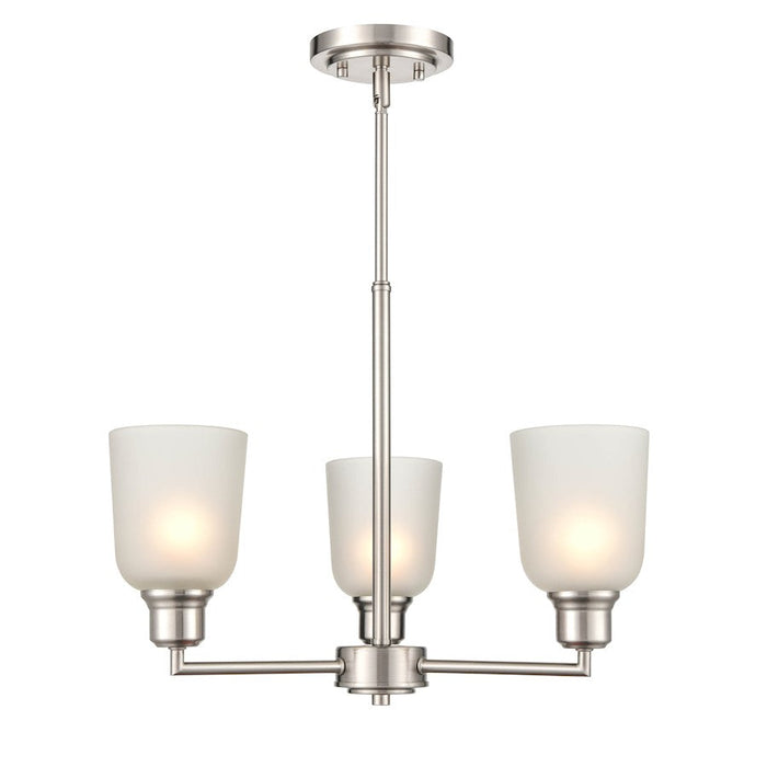 Millennium Lighting Amberle Chandelier, Nickel/Frosted White