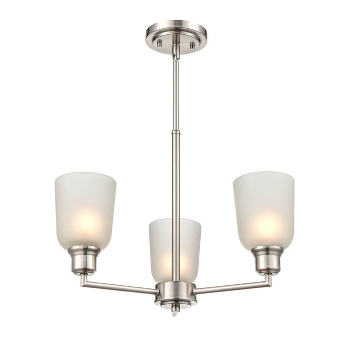 Millennium Lighting Amberle Chandelier, Nickel/Frosted White