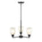 Millennium Lighting Amberle 3 Light Chandelier, Black/Frosted White - 2813-MB