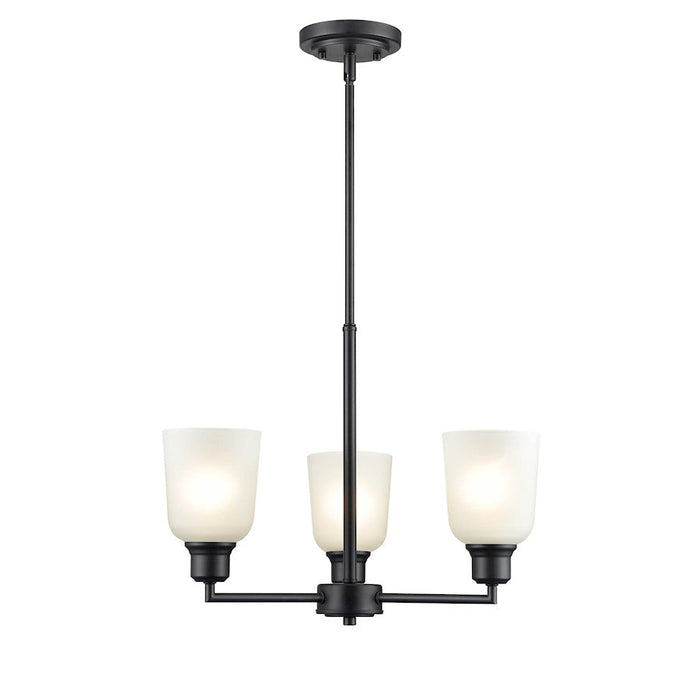 Millennium Lighting Amberle Chandelier, Black/Frosted White