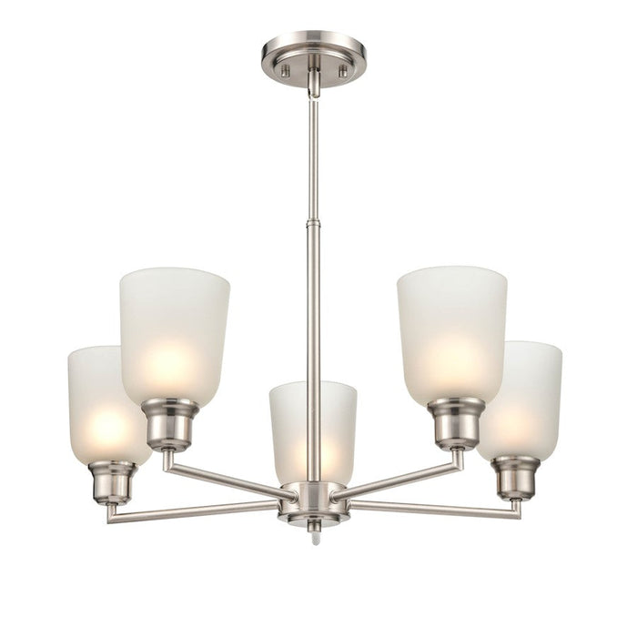 Millennium Lighting Amberle Chandelier, Nickel/Frosted White