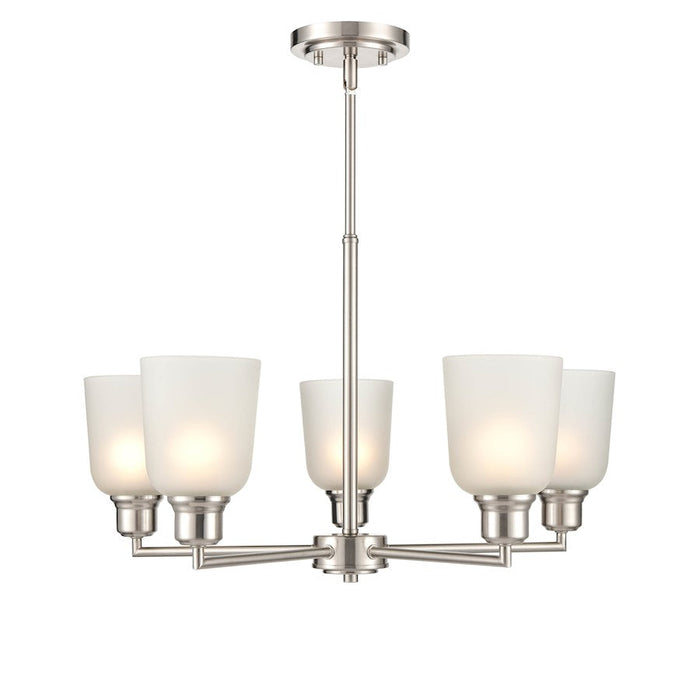 Millennium Lighting Amberle Chandelier, Nickel/Frosted White