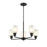 Millennium Lighting Amberle 5 Light Chandelier, Black/Frosted White - 2815-MB