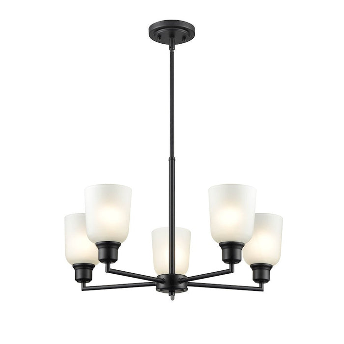 Millennium Lighting Amberle Chandelier, Black/Frosted White