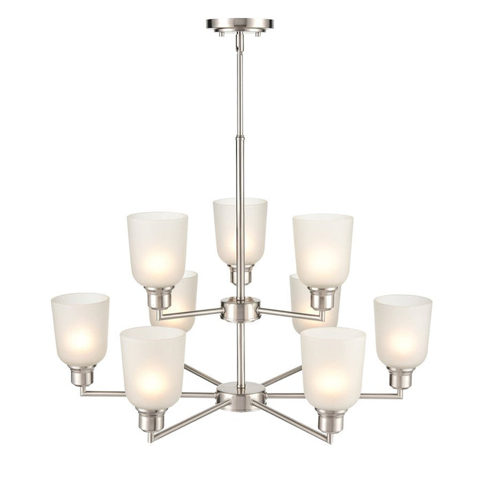 Millennium Lighting Amberle Chandelier, Nickel/Frosted White