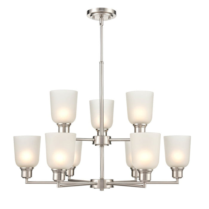 Millennium Lighting Amberle Chandelier, Nickel/Frosted White