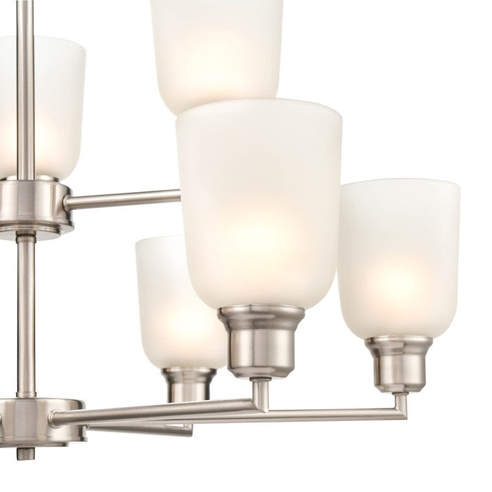 Millennium Lighting Amberle Chandelier, Nickel/Frosted White