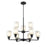 Millennium Lighting Amberle 9 Light Chandelier, Black/Frosted White - 2819-MB