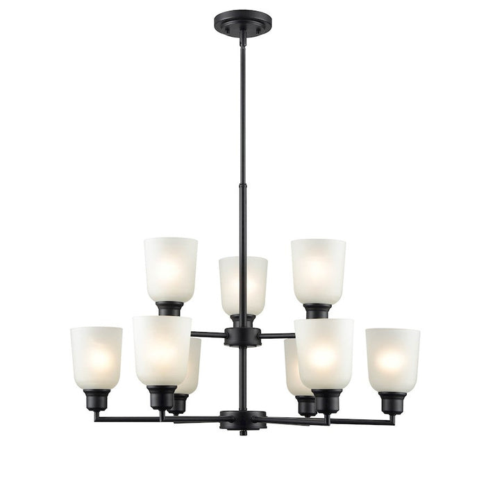 Millennium Lighting Amberle Chandelier, Black/Frosted White