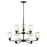 Millennium Lighting Amberle Chandelier, Black/Frosted White