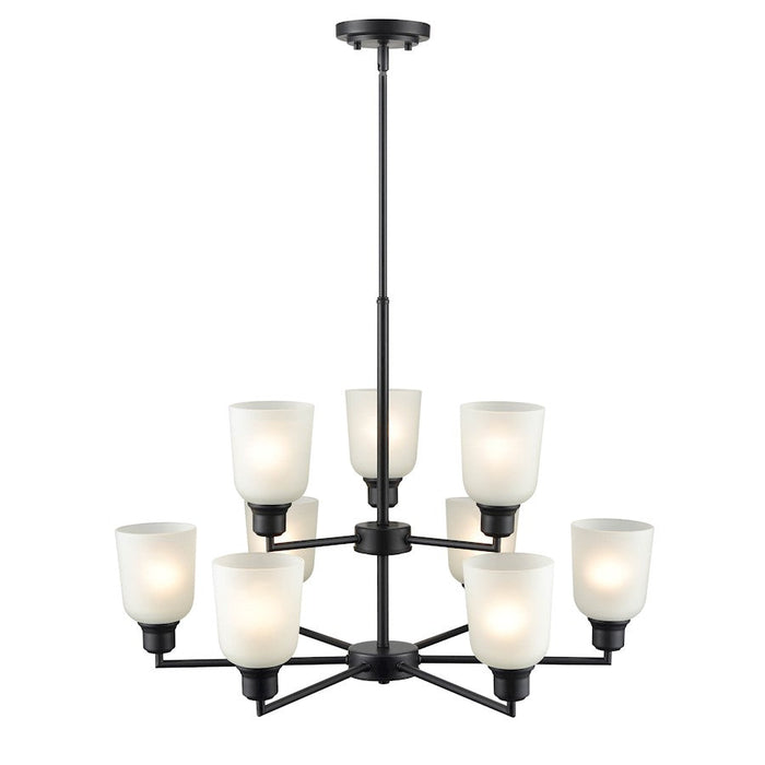 Millennium Lighting Amberle Chandelier, Black/Frosted White